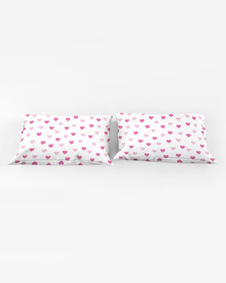 Pink Hearts Queen Pillow Case