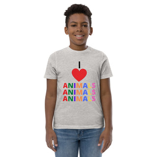 Buy heather I LOVE ANIMALS Boys Jersey T-shirt