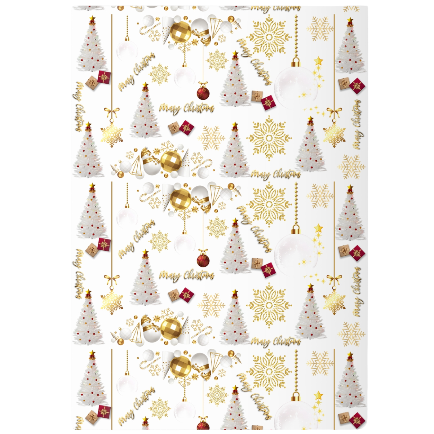 White Christmas Gift Wrapping Paper Rolls