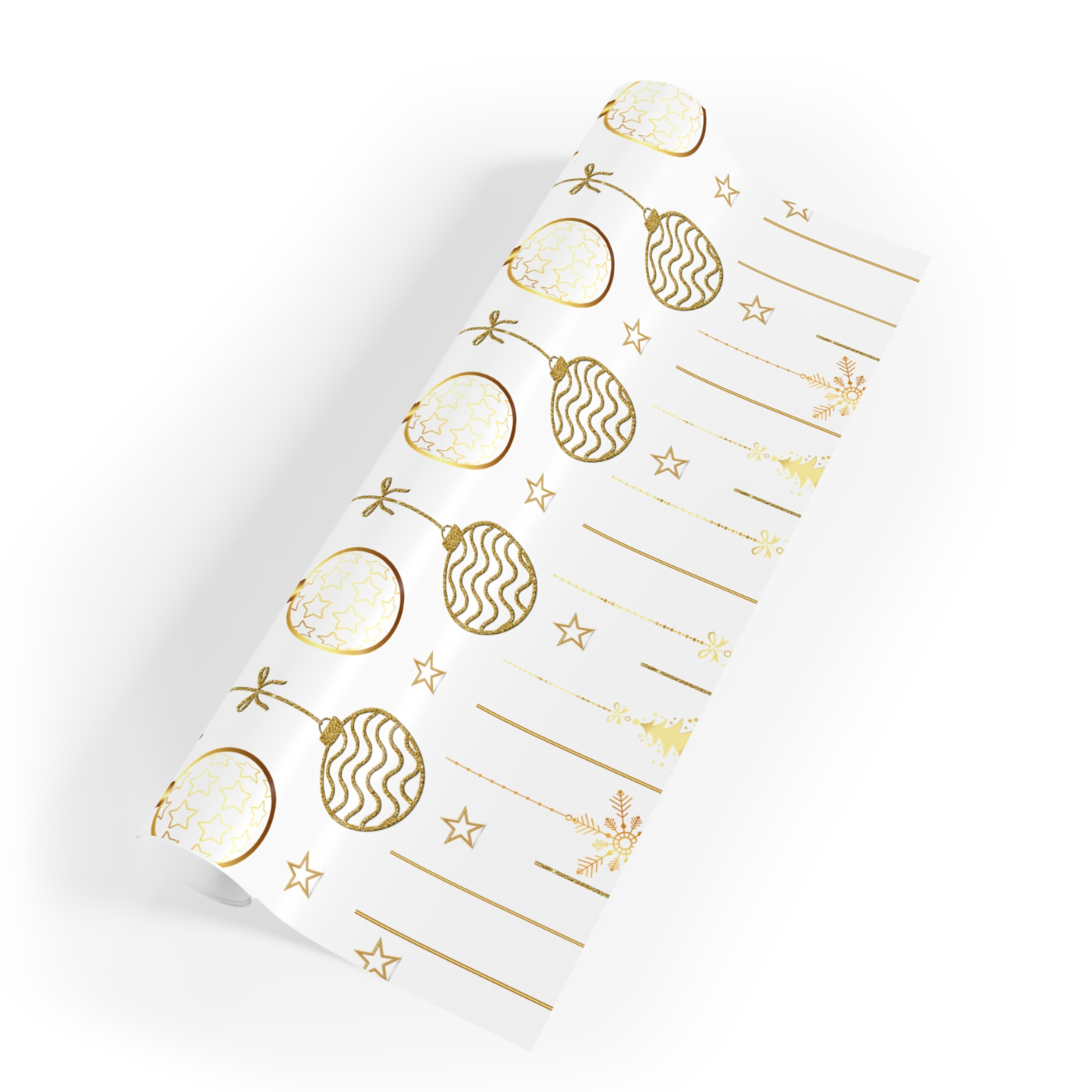 Gold Ornaments Gift Wrapping Paper Roll