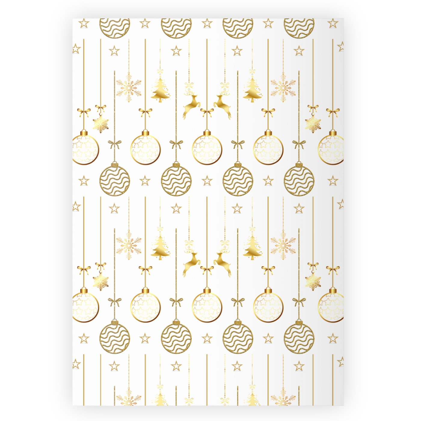 Gold Ornaments Gift Wrapping Paper Roll