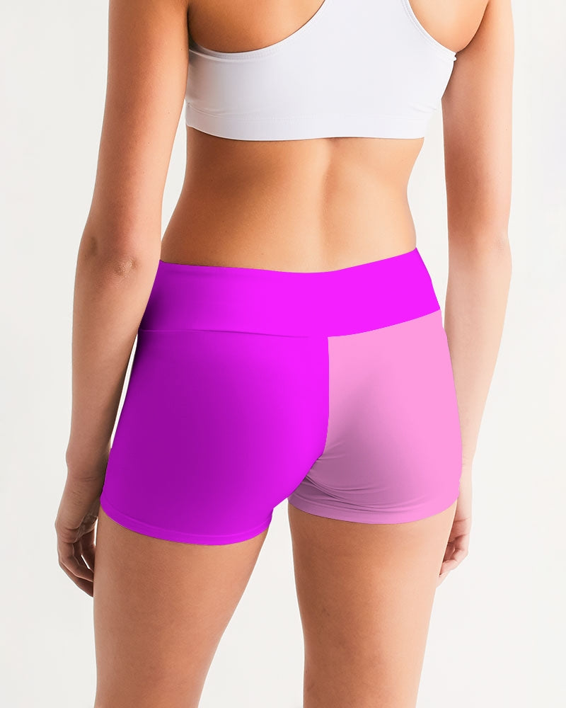 Pink Pink Ladies Mid-Rise Yoga Shorts