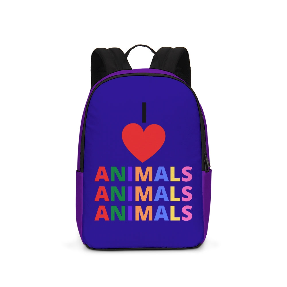 I LOVE ANIMALS Large Blue Back Pack