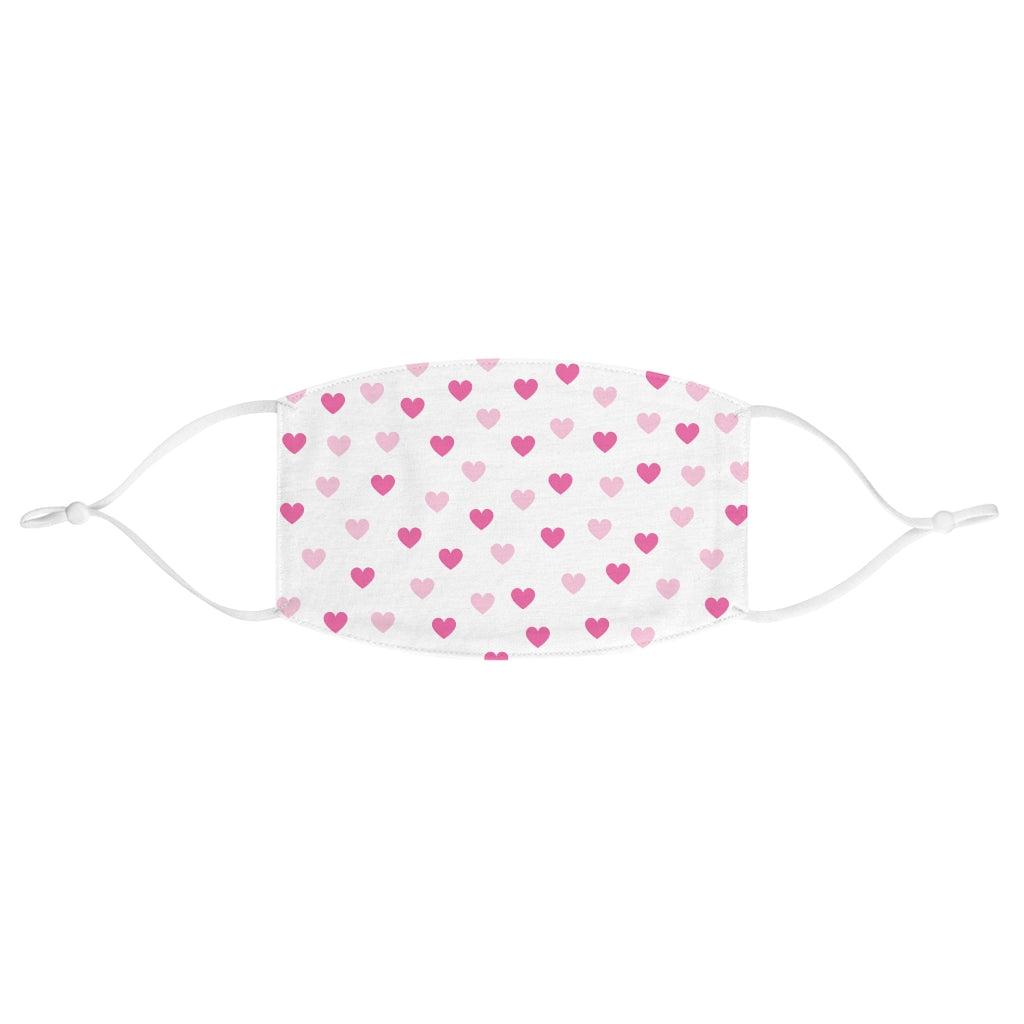 Pink Hearts Fabric Face Mask - 0