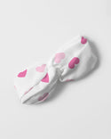 Pink Hearts Twist Knot Headband Set
