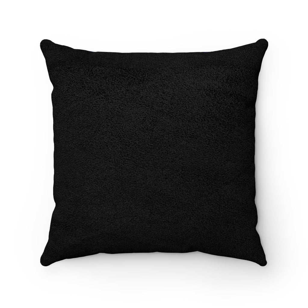 Cavalier Black and Blue Faux Suede Square Pillow - 0