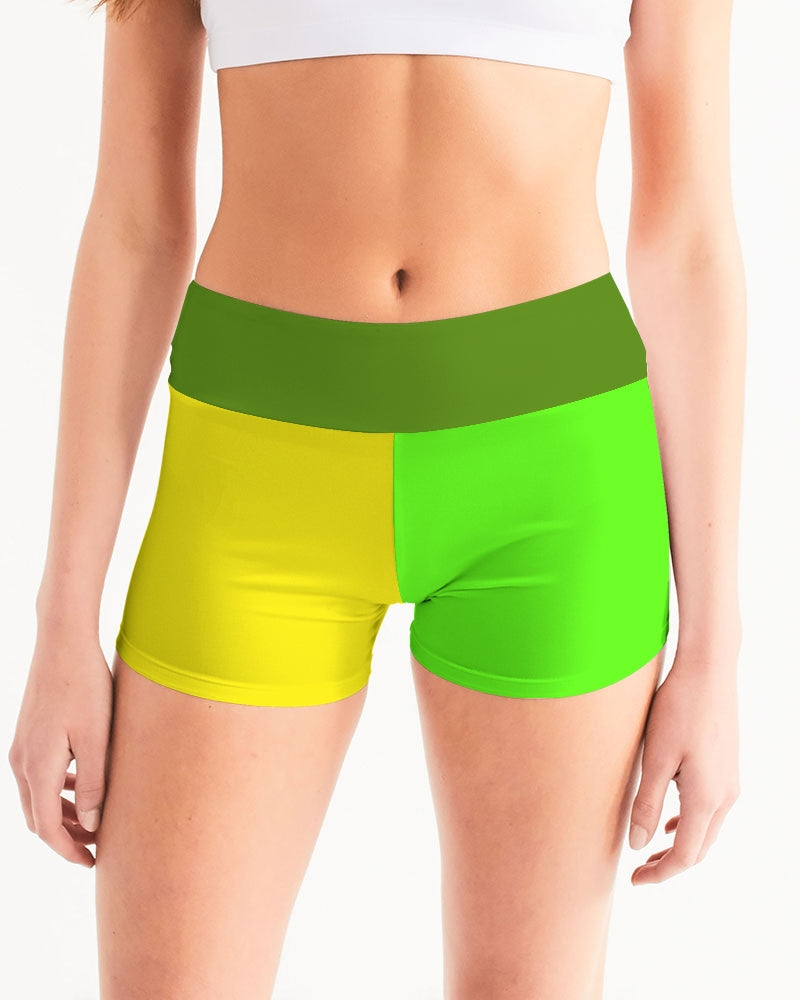 Lemon Lime Ladies Mid-Rise Yoga Shorts