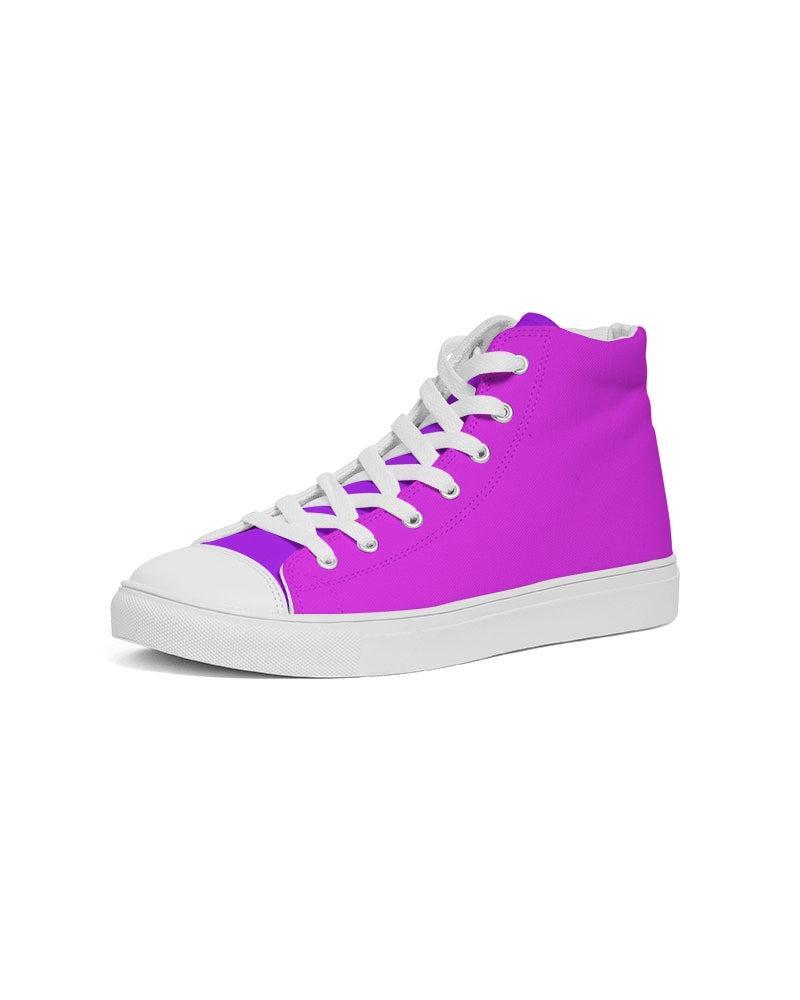 Solid Hot Pink Ladies Hightop Canvas Shoe