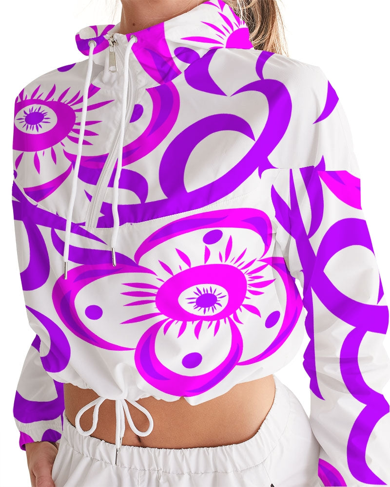 Love Flower Ladies Cropped Windbreaker