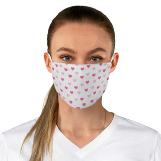Pink Hearts Fabric Face Mask