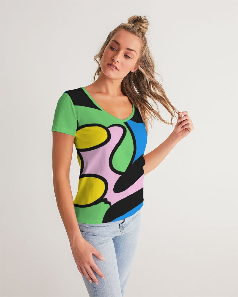 Color Wind Ladies V-Neck Tee - 0