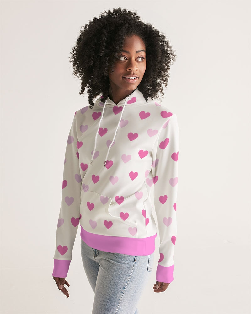 Pink Hearts Ladies Hoodie