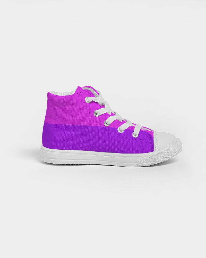 Solid Hot Pink Kids High top Canvas Shoe