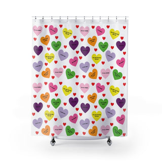 Sweet Tart Hearts Shower Curtain