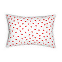 Red Hearts Spun Polyester Lumbar Pillow