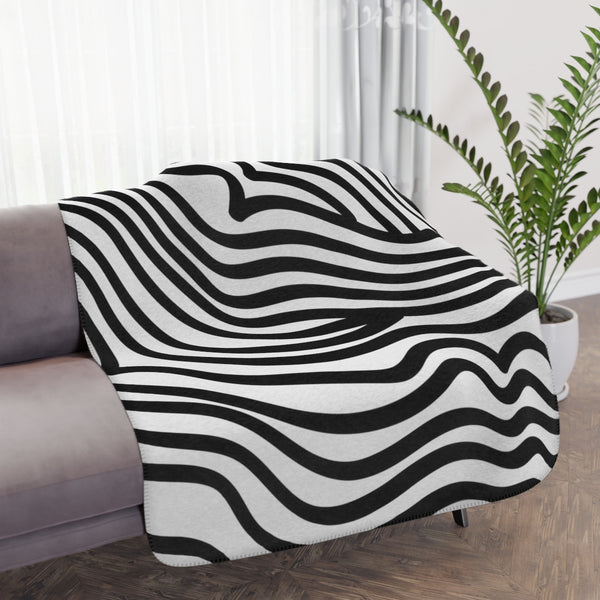Zebra Print Sherpa Blanket