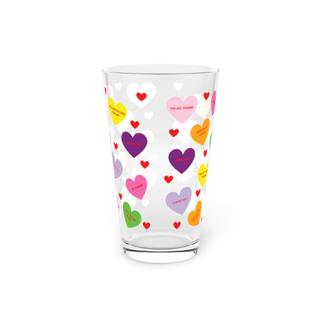 Valentine's Sweet Tart Hearts Pint Glass, 16oz