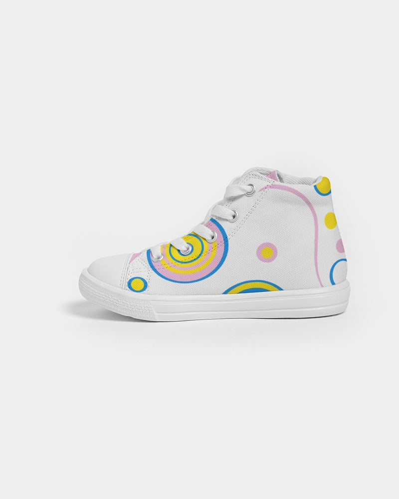 Cutey Pastel Smile Girls Hightop Canvas Shoes