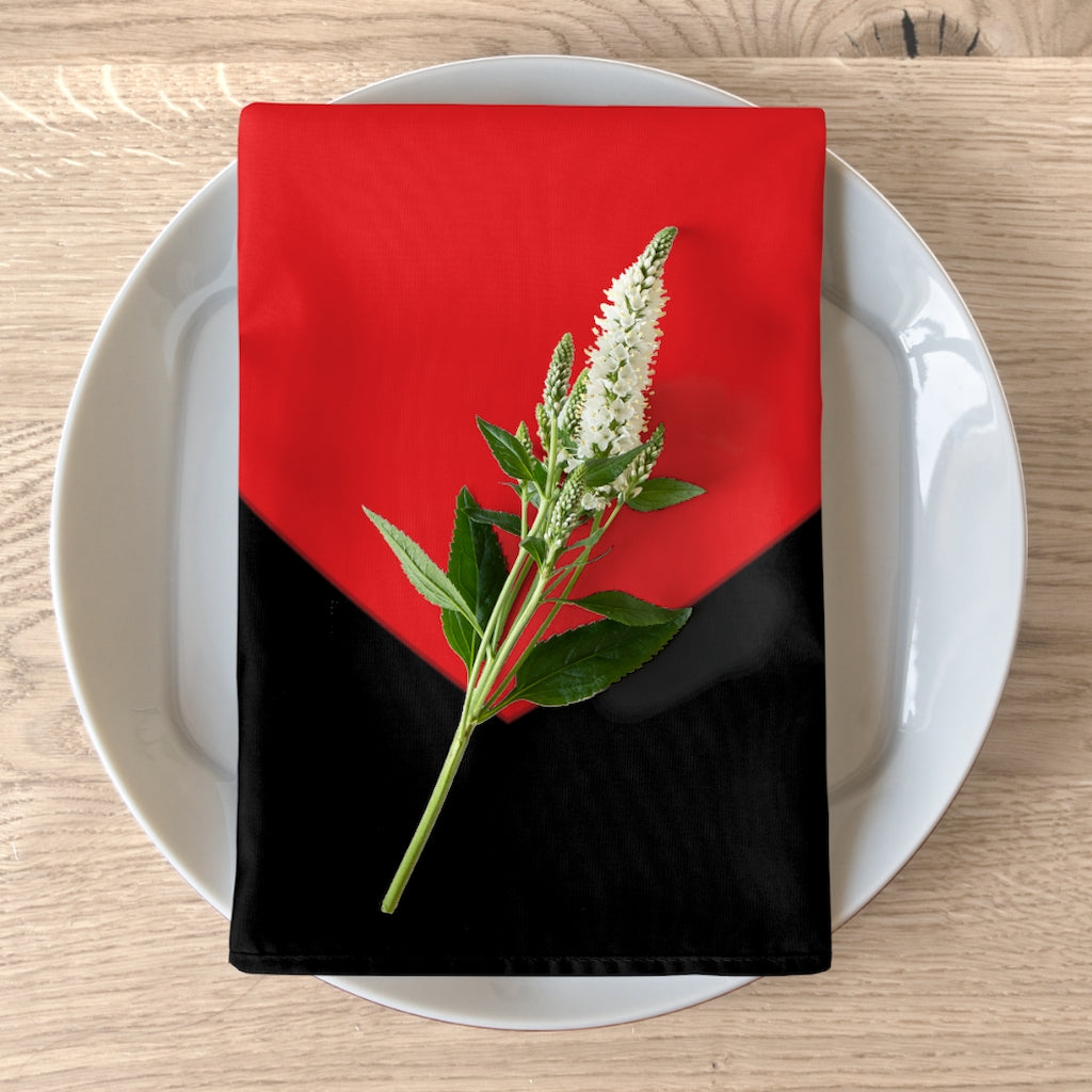 Big Red Heart Black Napkins