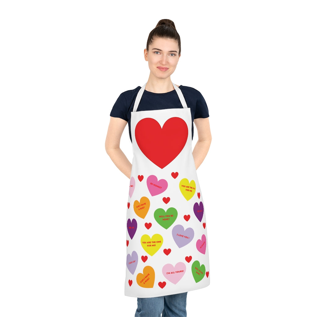 Valentine's Sweet Tart Hearts Adult Apron