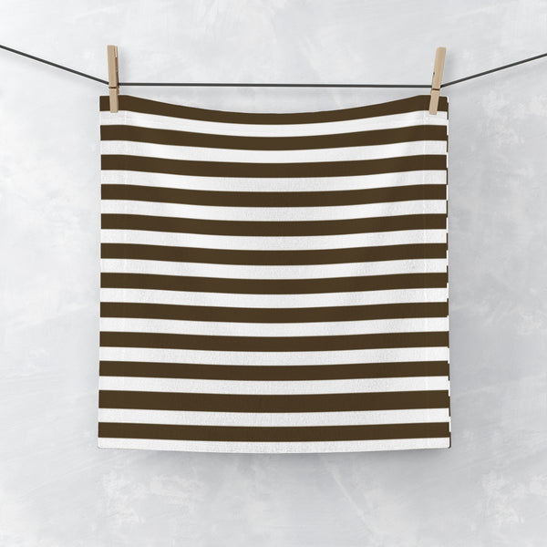 Black/White Stripe Face Towel