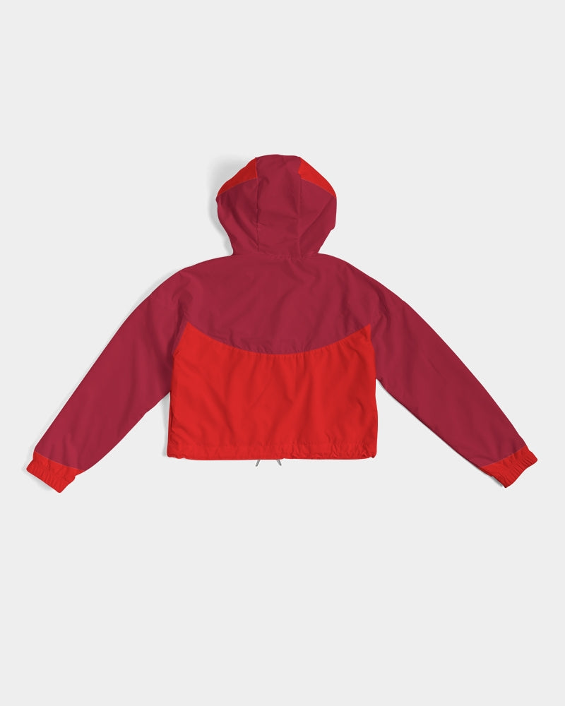 Berry Cherry Ladies Cropped Windbreaker