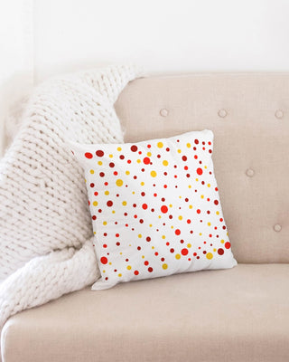 Red and Yellow dot world 16x16 Throw Pillow Case