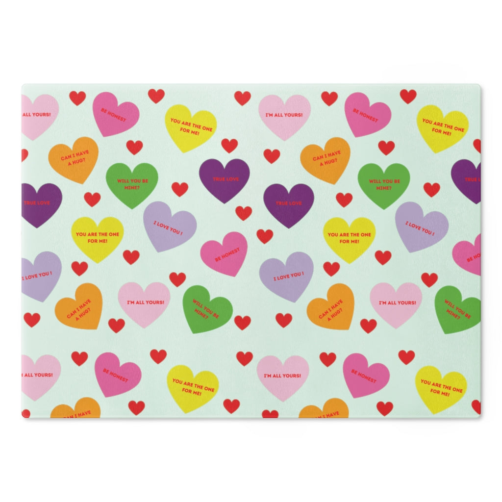 Sweet Tart Hearts Valentine Cutting Board