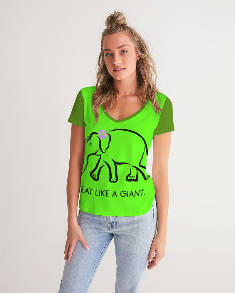 Eat Like A Giant Ladies V-Neck Tee