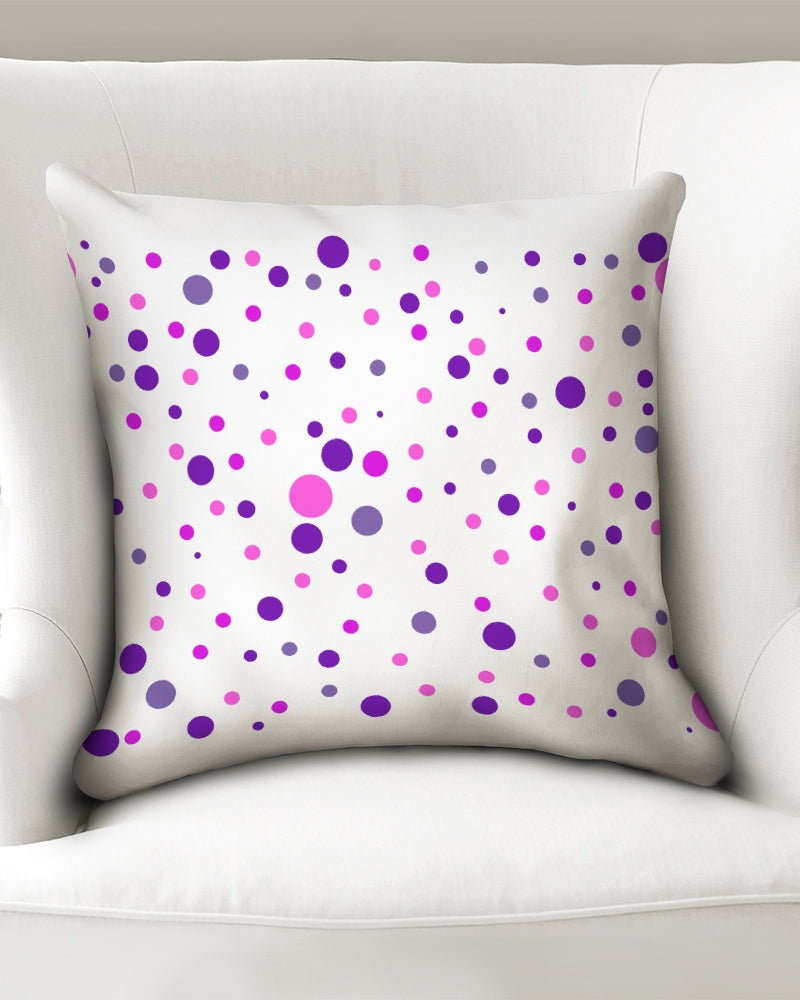 Pink and Purple Dot World 18x18 Throw Pillow Case