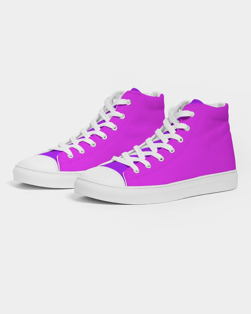 Solid Hot Pink Ladies Hightop Canvas Shoe