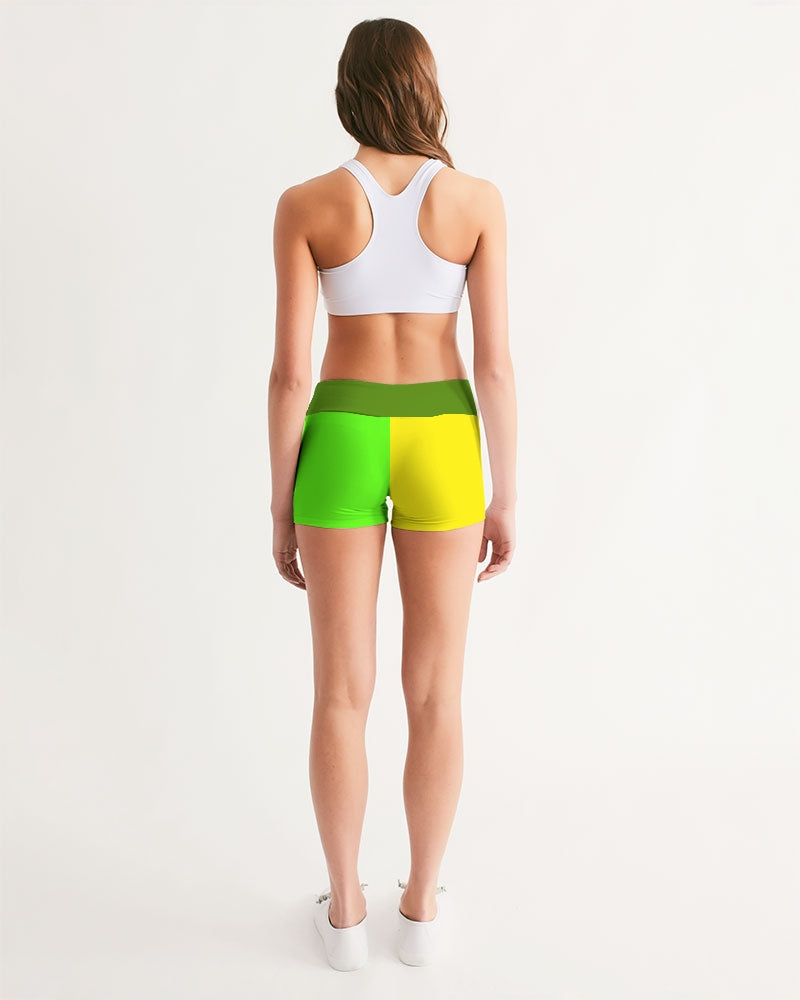 Lemon Lime Ladies Mid-Rise Yoga Shorts