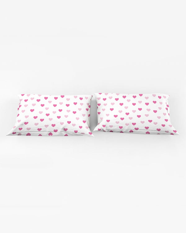 Pink Hearts Queen Pillow Case