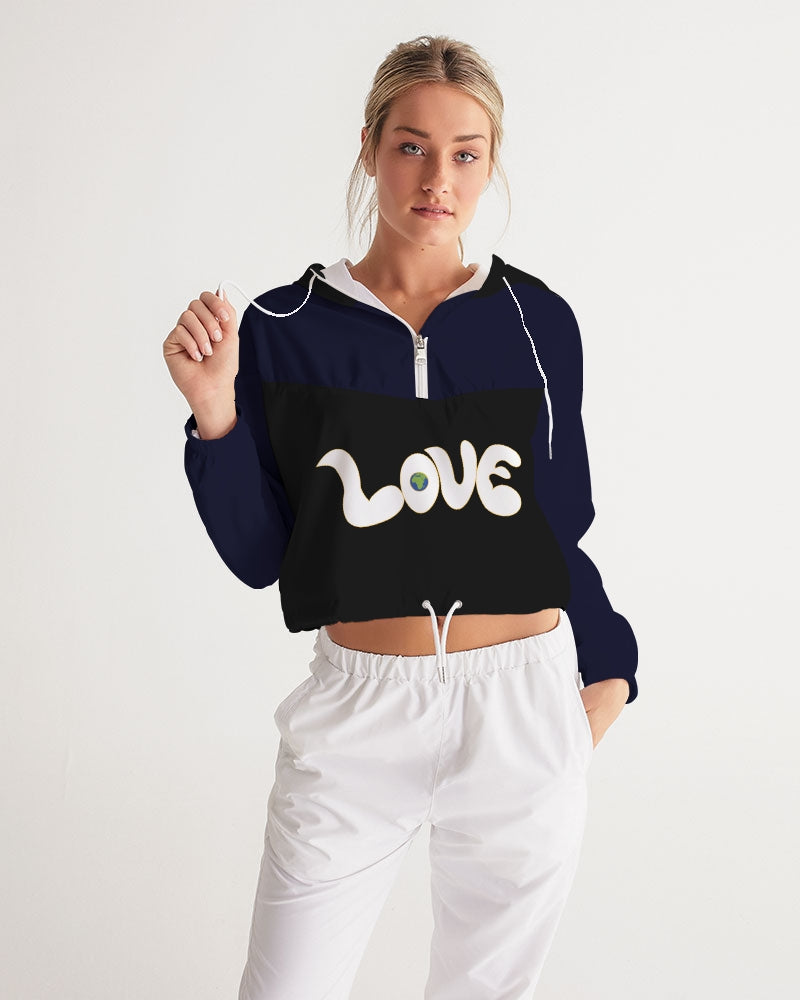 Love Is The Greatest Religion Cropped Ladies Windbreaker