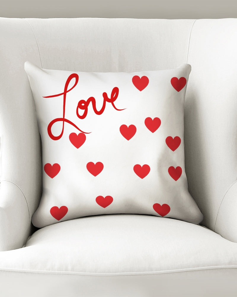 Red Hearts Throw Pillow Case - 0