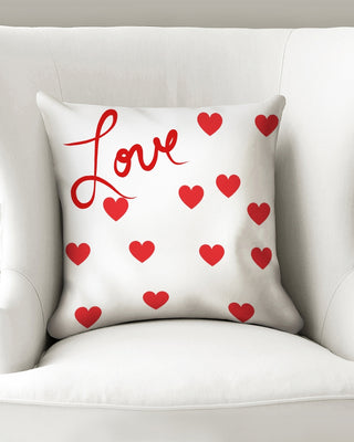 Red Hearts Throw Pillow Case