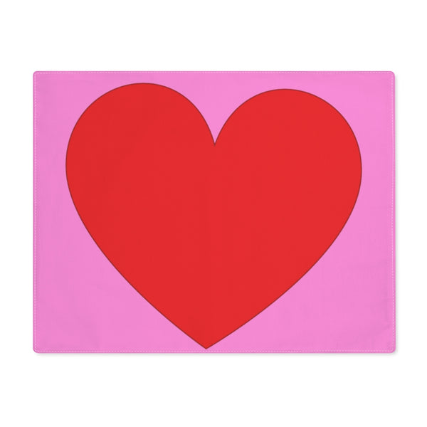 Big Red Heart Pink Placemat
