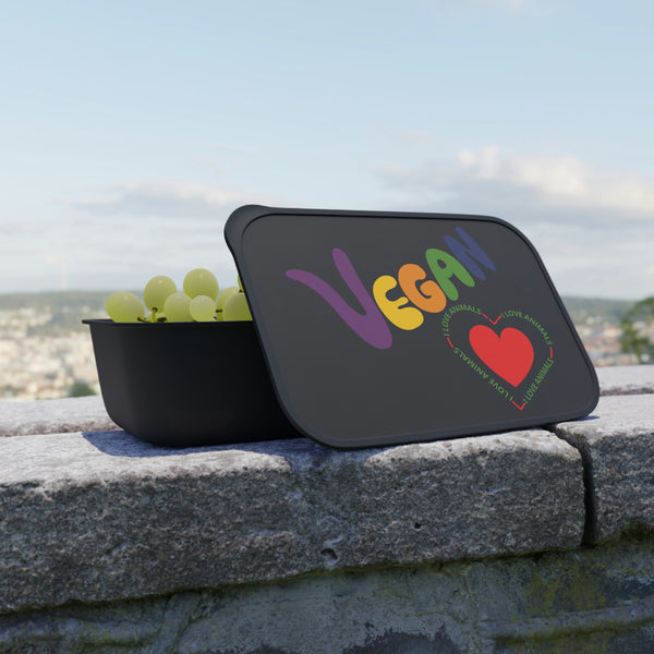 PLA Vegan Heart Bento Box+Band+Utensils