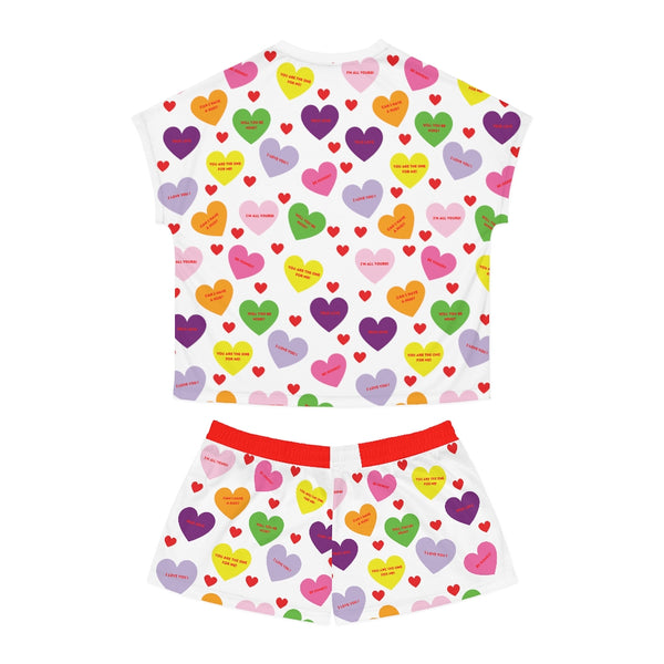 Sweet Tart Hearts Ladies Short Pajama Set