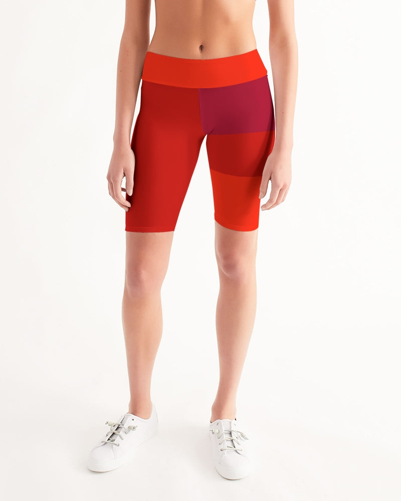 Berry Cherry Ladies Mid-Rise Bike Shorts