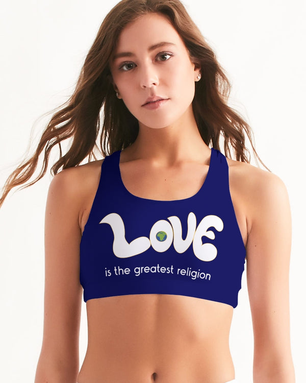 Love Is The Greatest Religion Ladies Seamless Sports Bra