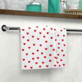 Valentine's Red Hearts Face Towel