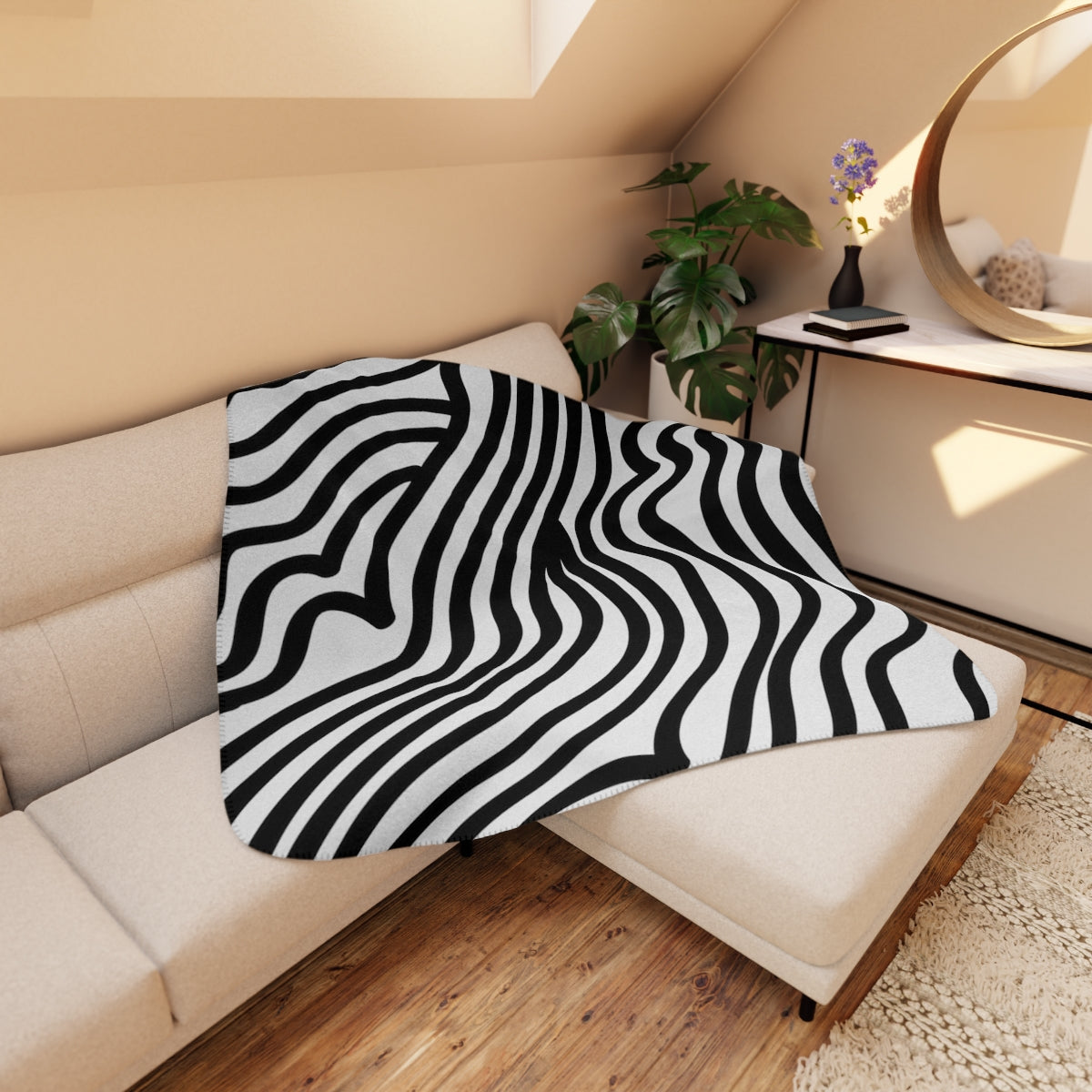 Zebra Print Sherpa Blanket