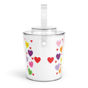 Sweet Tart Hearts White Ice Bucket with Tongs