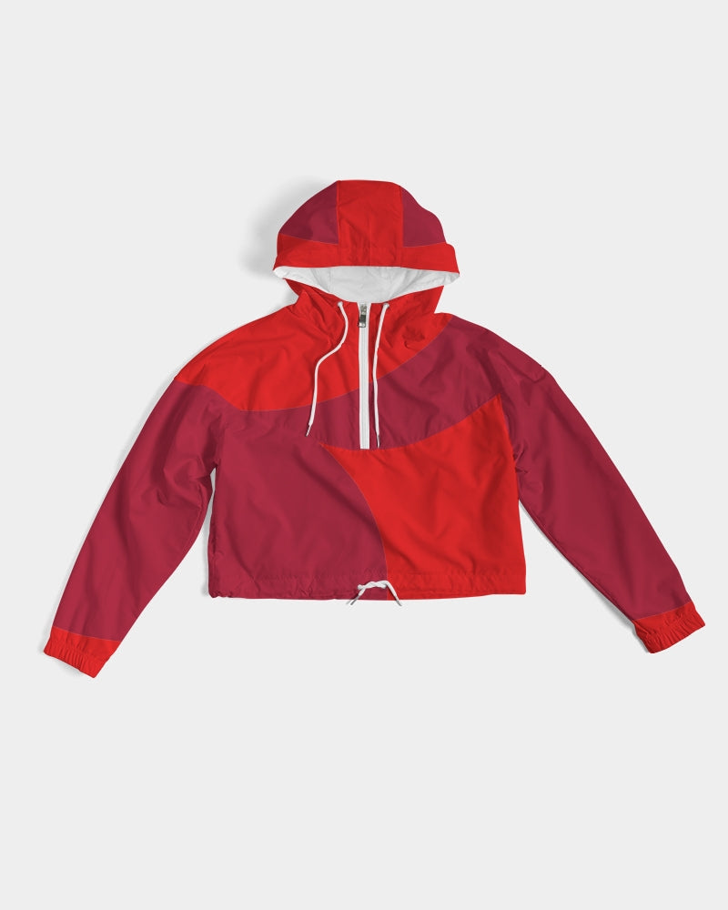 Berry Cherry Ladies Cropped Windbreaker