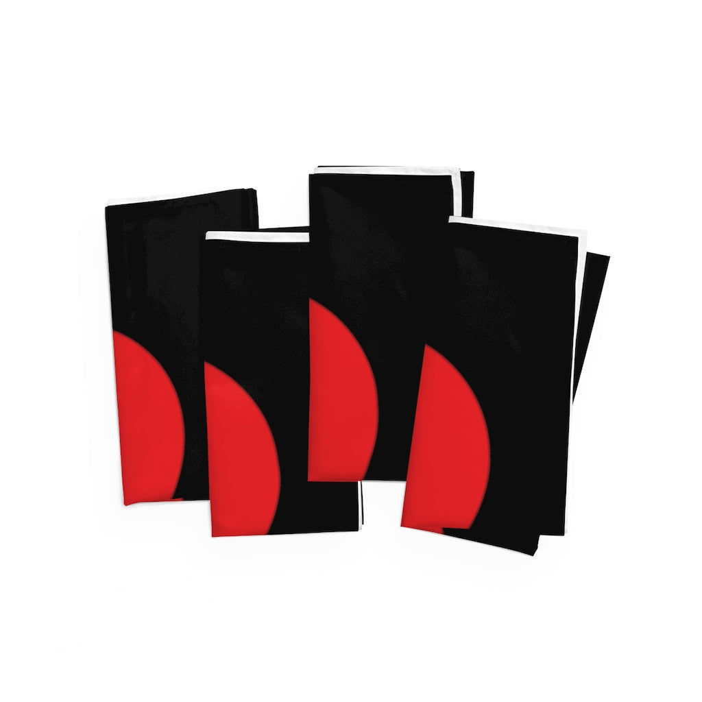 Big Red Heart Black Napkins