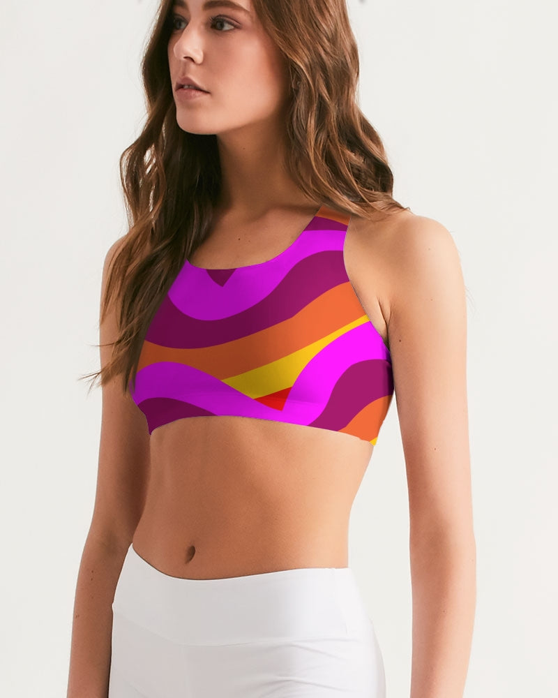 Bright Swirl Seamless Sports Bra