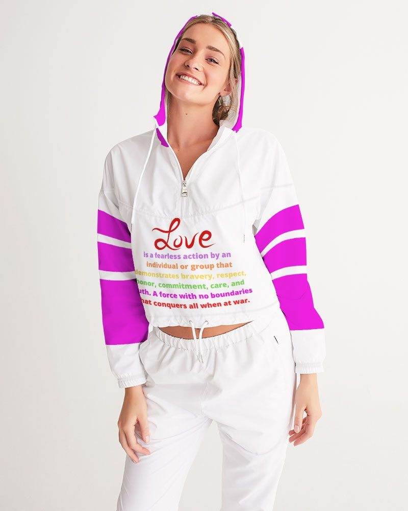 LOVE IS Ladies Cropped Windbreaker