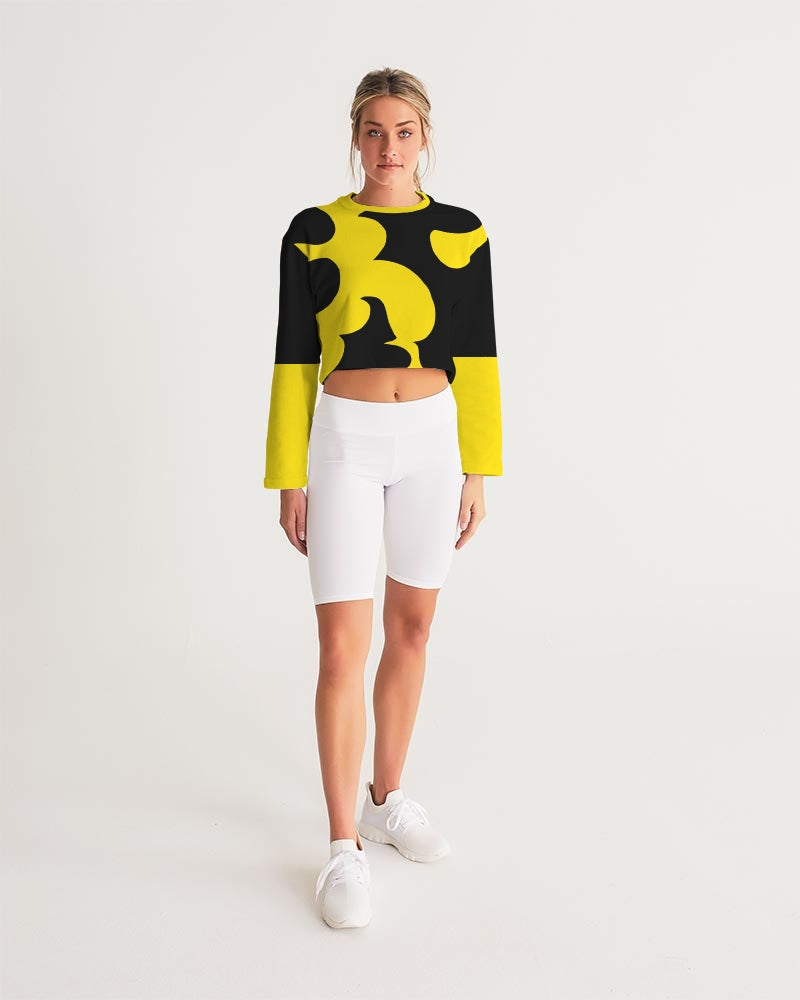 Bumble Bee Ladies Cropped Long Sleeve Sweatshirt