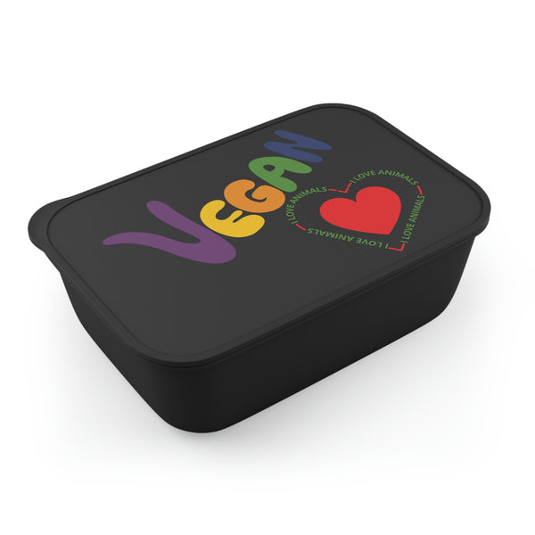 PLA Vegan Heart Bento Box+Band+Utensils